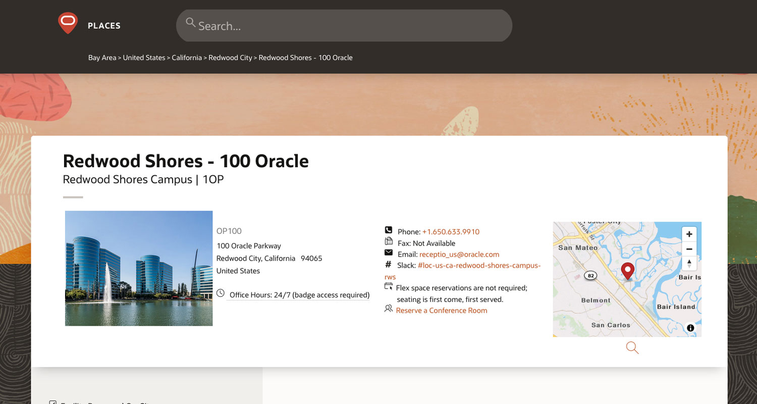 Oracle Places Application